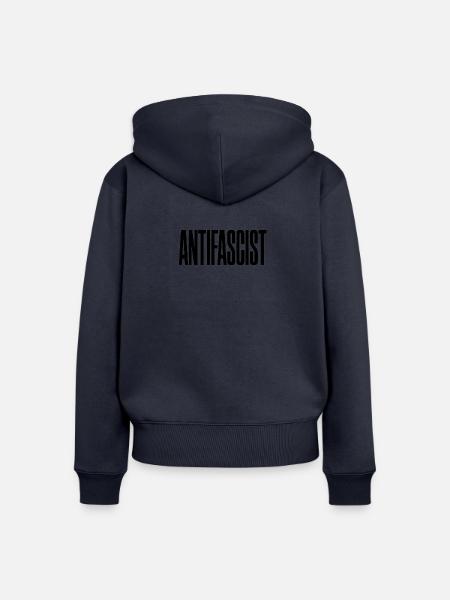 Antifaschist – Antifa Tee - Frauen Premium Bio Zip Hoodie - Navy