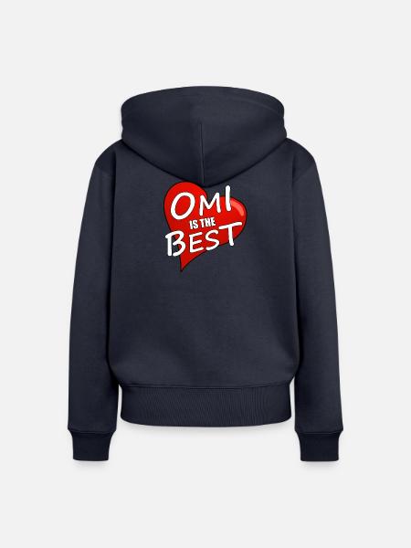 OMI IS THE BEST - Frauen Premium Bio Zip Hoodie - Navy