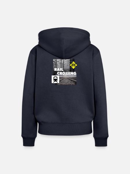 RAIL CROSSING - Frauen Premium Bio Zip Hoodie - Navy
