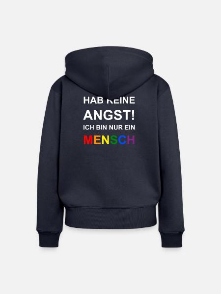 Nur ein Mensch - Frauen Premium Bio Zip Hoodie - Navy
