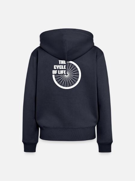FAHRRAD, CYCLE OF LIFE - Frauen Premium Bio Zip Hoodie - Navy