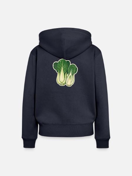 Pak Choi botanisch - Frauen Premium Bio Zip Hoodie - Navy