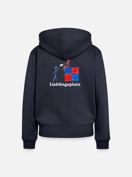 Lieblingsplatz Lernfreundschaft - Frauen Premium Bio Zip Hoodie - Navy