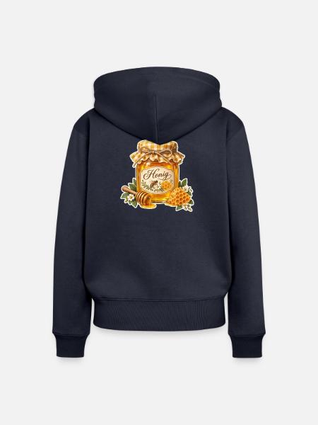 honig - Frauen Premium Bio Zip Hoodie - Navy