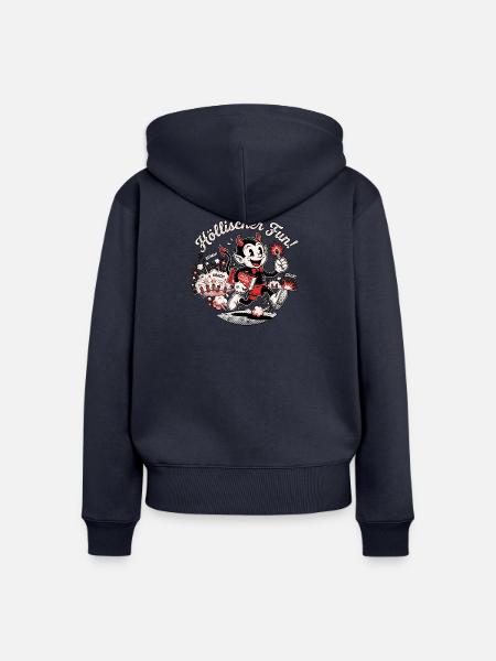 Kinder Silvester Feuerwerk - Frauen Premium Bio Zip Hoodie - Navy