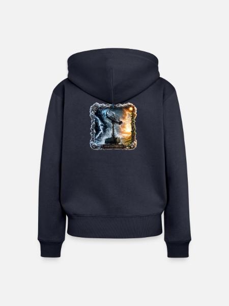 Wetterkontrolleur - Frauen Premium Bio Zip Hoodie - Navy