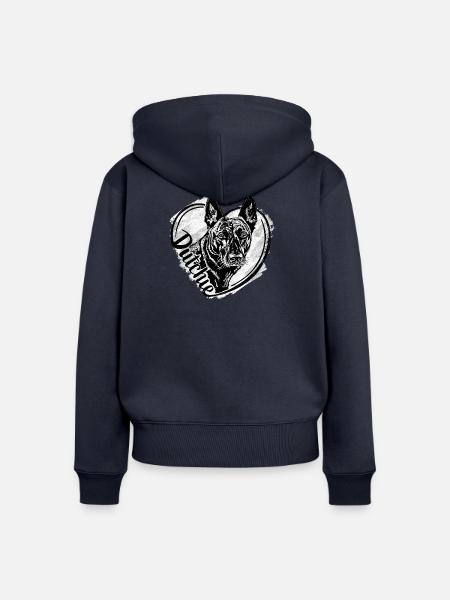 Dutch Shepherd – Dutchie - Frauen Premium Bio Zip Hoodie - Navy