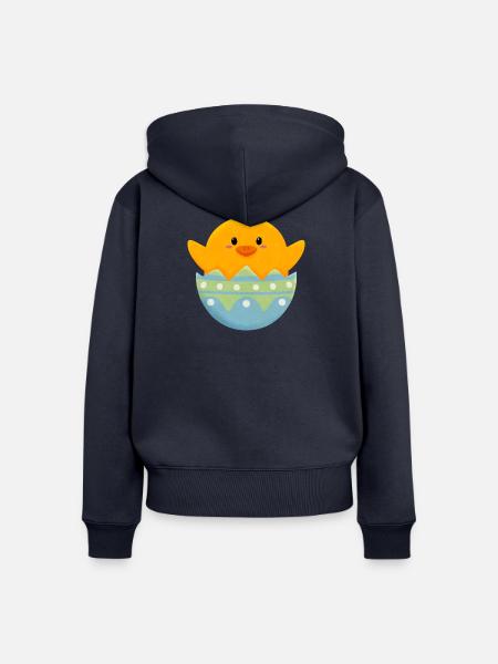 Küken in Osterei - Frauen Premium Bio Zip Hoodie - Navy