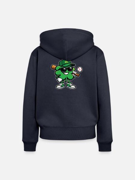 Baseball Shamrock St Patrick's Irish - Frauen Premium Bio Zip Hoodie - Navy