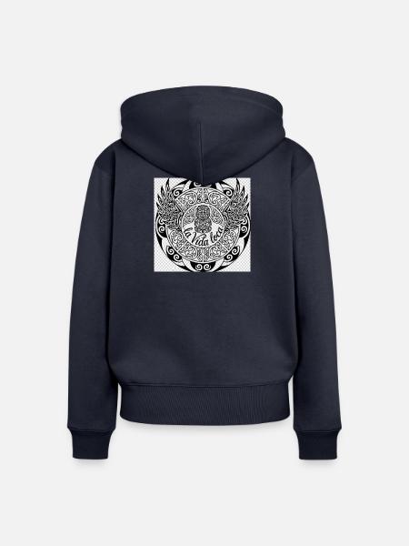 Vida Loca Mandala mit Flügeln - Frauen Premium Bio Zip Hoodie - Navy