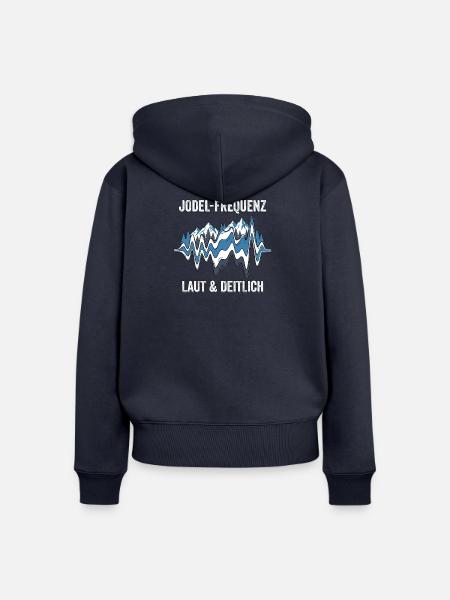 Jodel Frequenz Alpen - Frauen Premium Bio Zip Hoodie - Navy