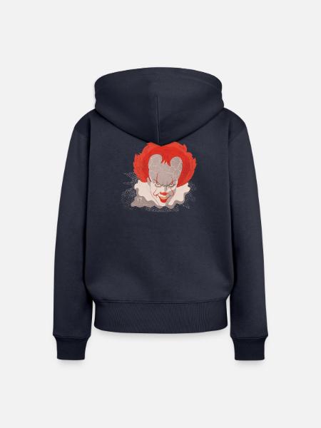 ES – Ikonisches Pennywise Design - Frauen Premium Bio Zip Hoodie - Navy