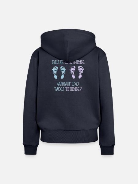 gender reveal party - Frauen Premium Bio Zip Hoodie - Navy