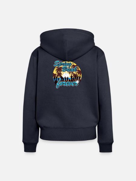 Spring Break forever - Frauen Premium Bio Zip Hoodie - Navy