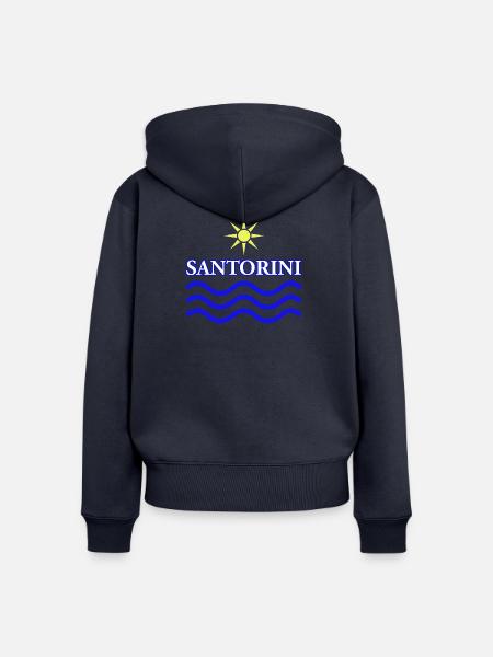 Sonne und Wellen Küstendesign - Frauen Premium Bio Zip Hoodie - Navy