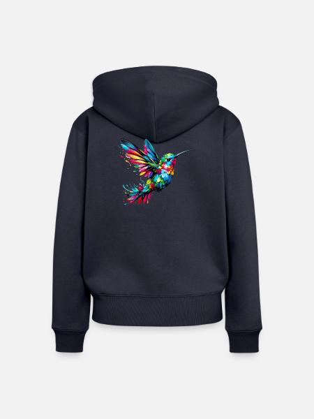 Kolibri - Frauen Premium Bio Zip Hoodie - Navy