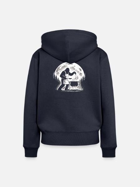 Bigfoot Koch - Frauen Premium Bio Zip Hoodie - Navy