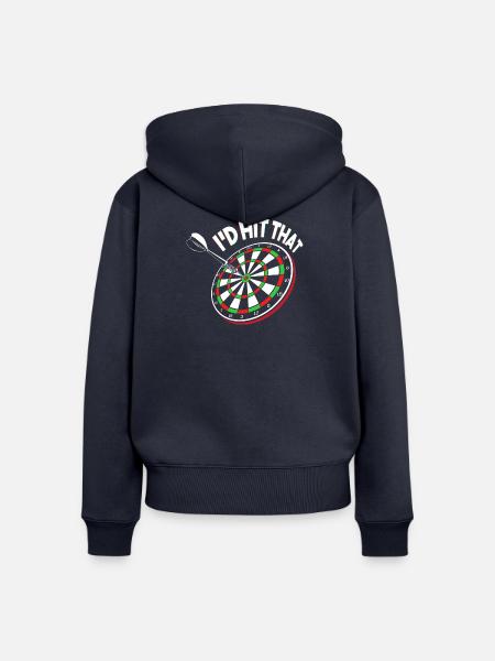 Dart Dartboard Dartpfeil - Frauen Premium Bio Zip Hoodie - Navy