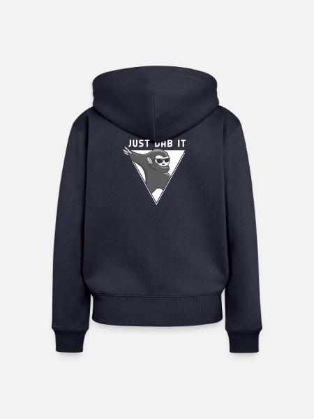 Just Dab It – Cooles Faultier - Frauen Premium Bio Zip Hoodie - Navy