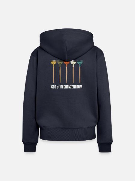 CEO of Rechenzentrum Gärtner - Frauen Premium Bio Zip Hoodie - Navy