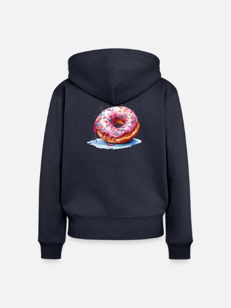 Donut mit Streuseln - Frauen Premium Bio Zip Hoodie - Navy
