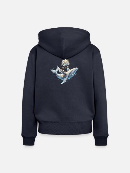 Himmlische Liebe - Frauen Premium Bio Zip Hoodie - Navy