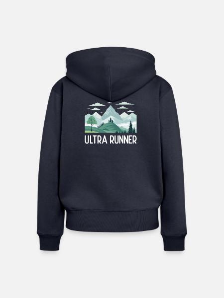Ultra-Läufer - Frauen Premium Bio Zip Hoodie - Navy