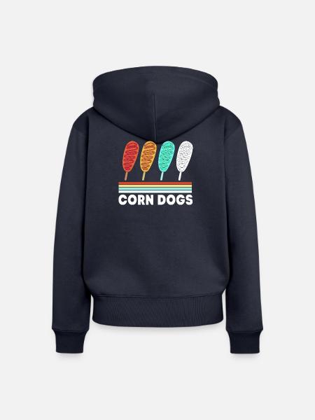 Corn Dog - Frauen Premium Bio Zip Hoodie - Navy