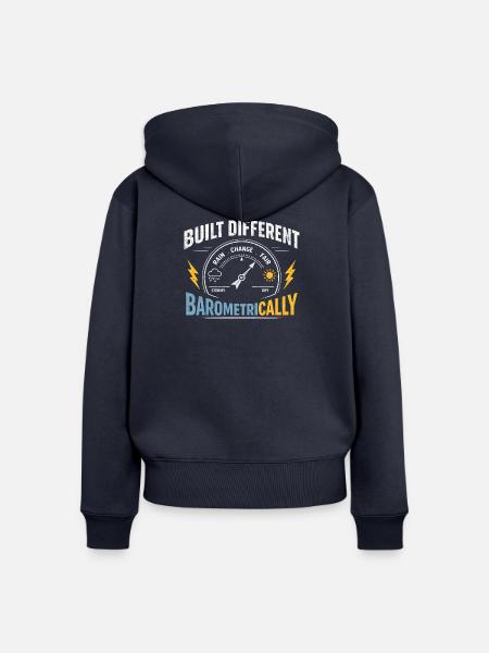 Barometrisch anders | Wetter Meteorologie - Frauen Premium Bio Zip Hoodie - Navy