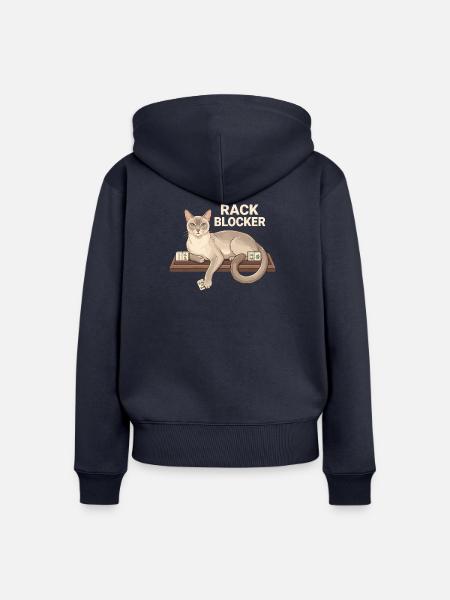 Mahjong Rack Blocker Katze - Frauen Premium Bio Zip Hoodie - Navy