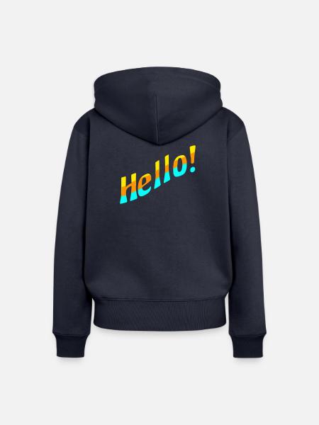 Hello! - Frauen Premium Bio Zip Hoodie - Navy