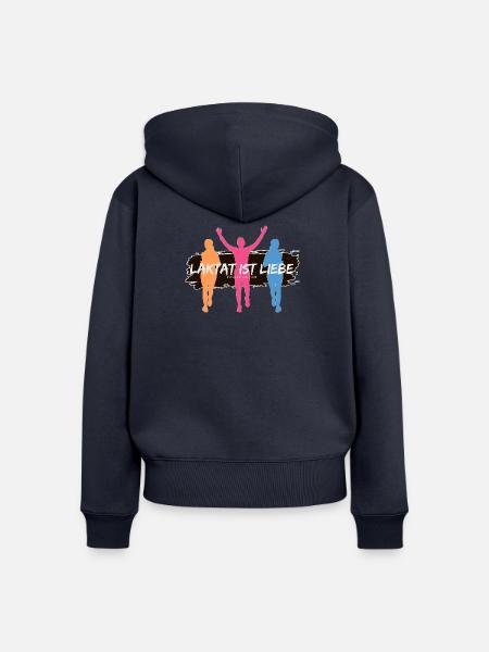 Laktat ist Liebe – Läufer Edition - Frauen Premium Bio Zip Hoodie - Navy
