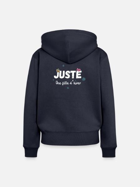 Nur ein Wintermädchen-Geschenk - Frauen Premium Bio Zip Hoodie - Navy
