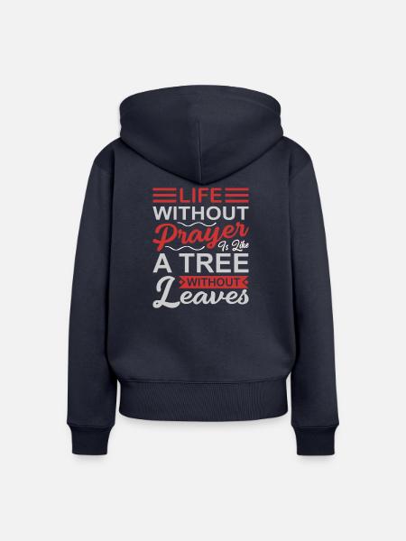 Christliche Sprüche - Frauen Premium Bio Zip Hoodie - Navy