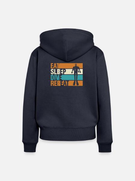 eat sleep dive repeat - Frauen Premium Bio Zip Hoodie - Navy