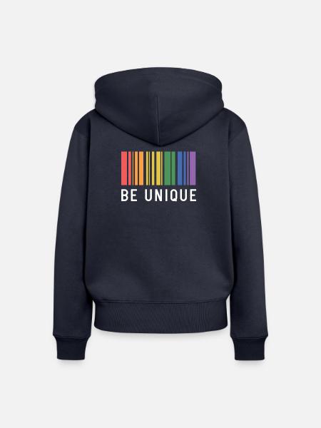 LGBT-Pride-Monat – Sei einzigartig - Frauen Premium Bio Zip Hoodie - Navy