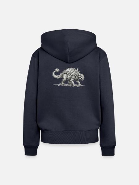 Ankylosaurus Motiv Dinosaurier Design Urzeit - Frauen Premium Bio Zip Hoodie - Navy
