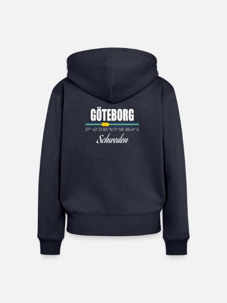 Göteborg - Frauen Premium Bio Zip Hoodie - Navy