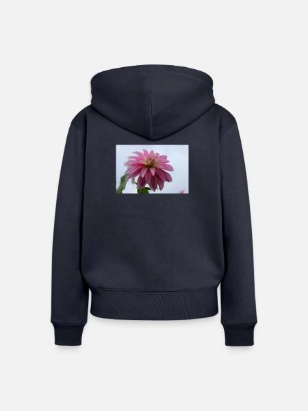 Dahlie pink rosa Blüte ,Blume - Frauen Premium Bio Zip Hoodie - Navy
