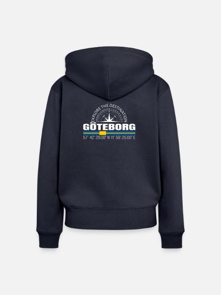Göteborg - Frauen Premium Bio Zip Hoodie - Navy
