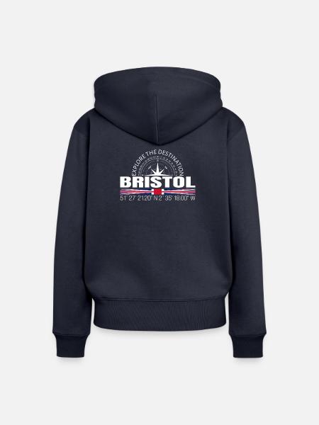 Bristol - Frauen Premium Bio Zip Hoodie - Navy
