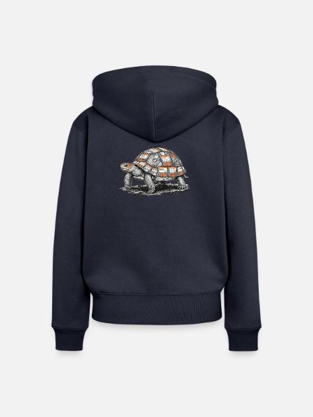 Disketten Schildkröte - Frauen Premium Bio Zip Hoodie - Navy