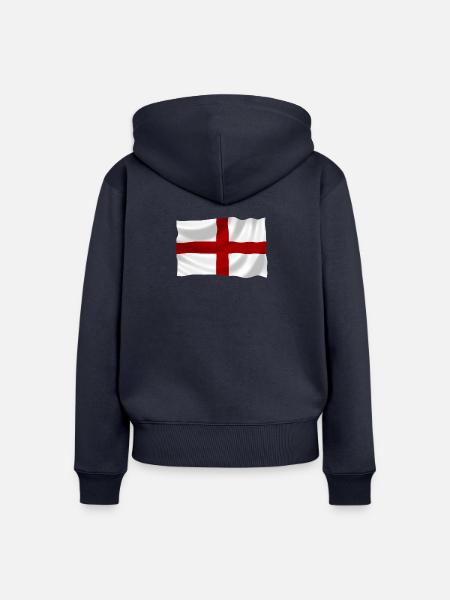 England Flagge - Frauen Premium Bio Zip Hoodie - Navy