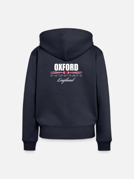 Oxford - Frauen Premium Bio Zip Hoodie - Navy