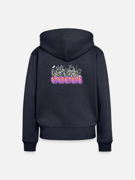 Etepetete Blumen Design - Frauen Premium Bio Zip Hoodie - Navy