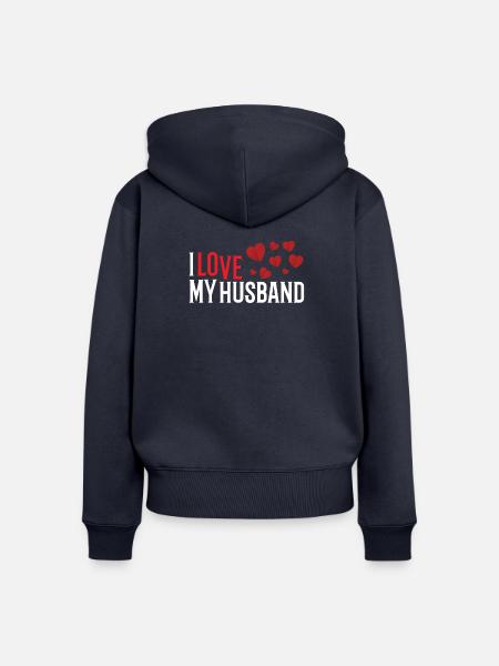 Ich liebe meinen Ehemann - Frauen Premium Bio Zip Hoodie - Navy
