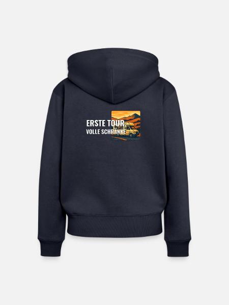 Erste Wohnmobilreise Geschenk für Anfänger - Frauen Premium Bio Zip Hoodie - Navy