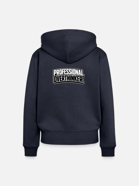 PROFESSIONAL OVERTHINKER INTROVERT - Frauen Premium Bio Zip Hoodie - Navy