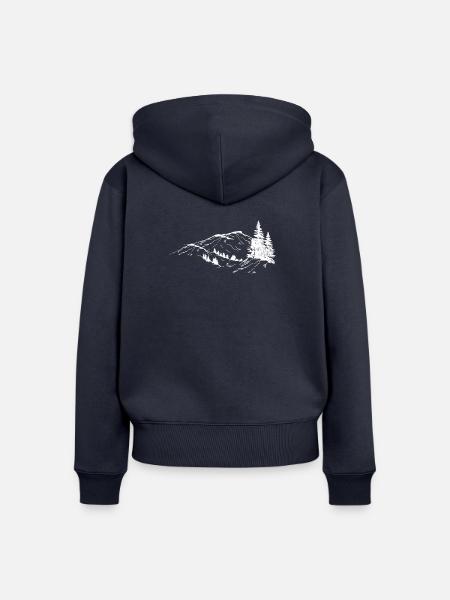 Alpine Silhouettenrücke - Frauen Premium Bio Zip Hoodie - Navy