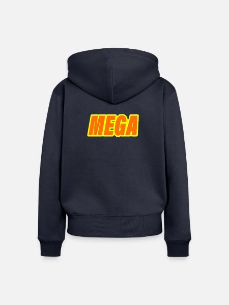 MEGA - Frauen Premium Bio Zip Hoodie - Navy